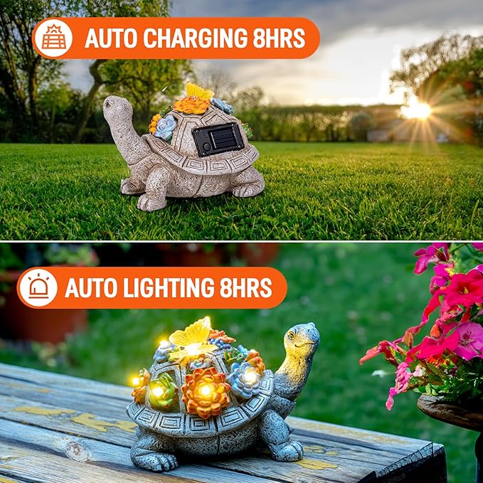 Turtle Solar Lawn Figurine Light, Waterproof