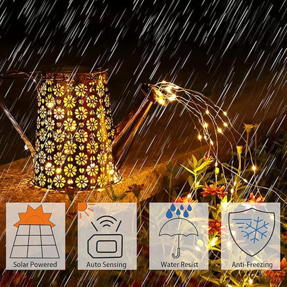 Solar Watering Can Lights,Solar Lights Outdoor Garden Decor,Large Hanging IP65 Waterproof Solar Lantern Landscape Lights Outside Decor for Garden Yard Pathway for Holiday-Festival