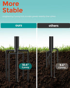 2-Pack 9ft String Light Poles, Heavy-Duty Metal Stands