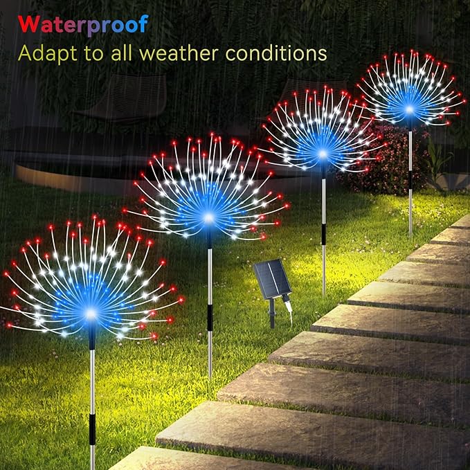 4-Pack Solar Landscape Lights for Walkway
