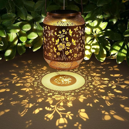 Solar Lanterns Outdoor Waterproof Christmas Birthdays Gifts for Women Mom Grandma Butterfly Garden Decor Metal Hanging Solar LED Lights for Patio(Hummingbird-2P)