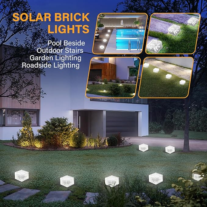 3-Pack Solar Path Lights, Outdoor Yard LED