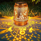 Hummingbird Solar Hanging Lanterns 2-Pack, Rustic Patio Decor