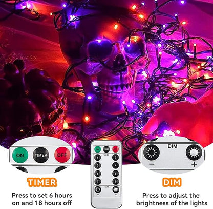 Halloween Fairy Lights, 33ft 100 LED Battery Twinkle Lights