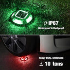 4-Pack Solar Deck Lights, Red Waterproof LED