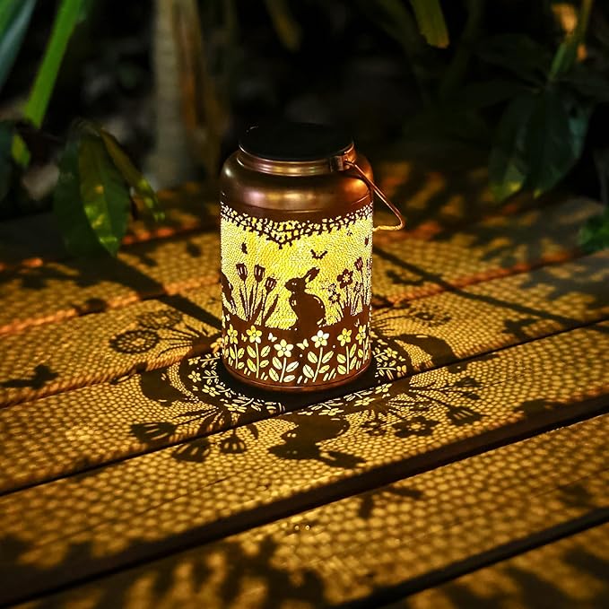 Classic Rabbit Solar Lanterns for Patio, Waterproof LED