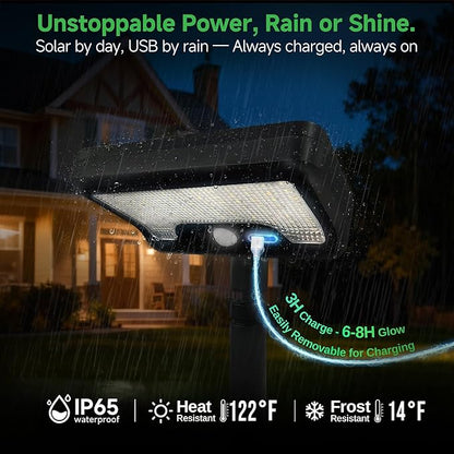 Solar Motion Sensor Lights Outdoor Pathway, Warm & Daylight 3000k/5000k/7000k Path Light IP65 Waterproof, 3 Modes Black Walkway Lighting with Remote Control for Driveway Garden (8 Pack)