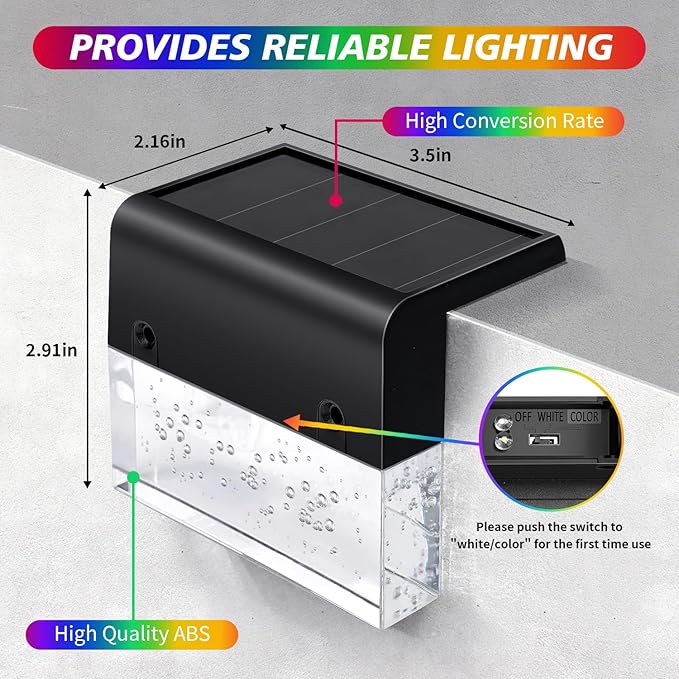 Solar Dock Lights 6-Pack, Waterproof LED