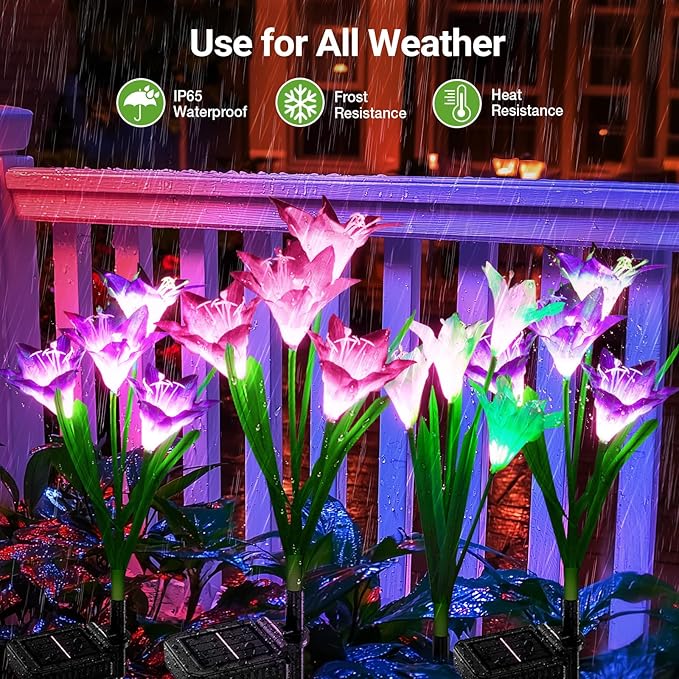6-Pack Solar Landscape Lights for Driveway