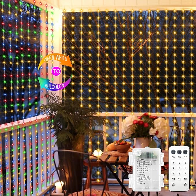 Christmas Patio String Lights, 6ft 200 LED Waterproof