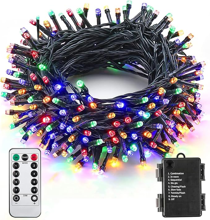 33ft Christmas LED String Lights, Waterproof Timer Lights