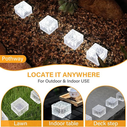 Solar Brick Lights - Outdoor Waterproof Patio & Garden Decor (6 Packs for Patio, Yard, Walkway, Pathway)