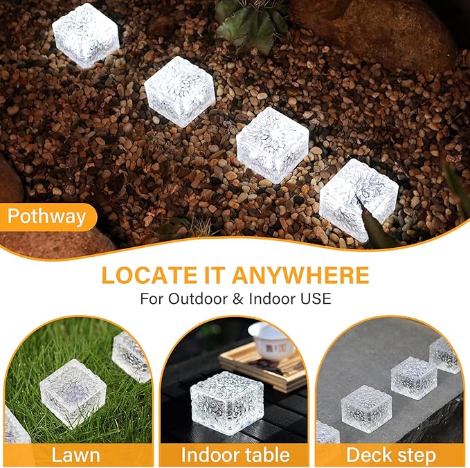 3-Pack Solar Path Lights, Outdoor Yard LED
