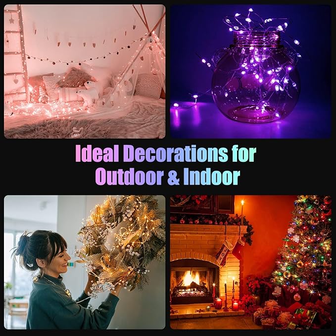 Halloween Fairy Lights 2-Pack, 40ft 120 LED Battery Twinkle Lights