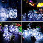 12-Pack Cool White Backyard String Lights, Weatherproof LED