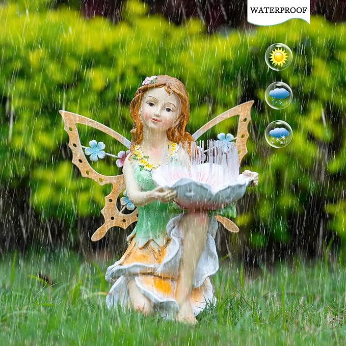 Solar Garden Statue Light 9.45", Yard Decor