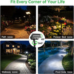 Solar Pathway Lights, IP65 Waterproof LED Driveway Lights