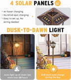 Solar Post Cap Lights 2-Pack, Waterproof LED