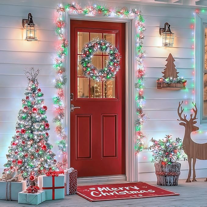 2-Pack Christmas String Lights, 66ft 200 LED Waterproof Twinkle Lights