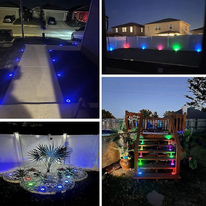 Solar Lights Outdoor,8 Pack Solar Garden Lights for Pathway,Yard,Deck,Lawn,Patio,Walkway,Driveway,Step（Blue）