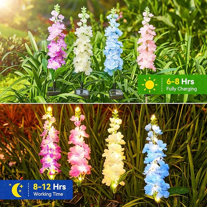 Solar Flower Statue Light, Yard Decor