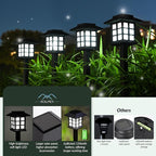 12-Pack Cold White Solar Path Lights, Outdoor Garden LED