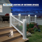 12-Pack Cool White Yard Post Cap Lights, Solar LED