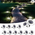 12-Pack Cool White Flat Solar Driveway Lights, Waterproof LED