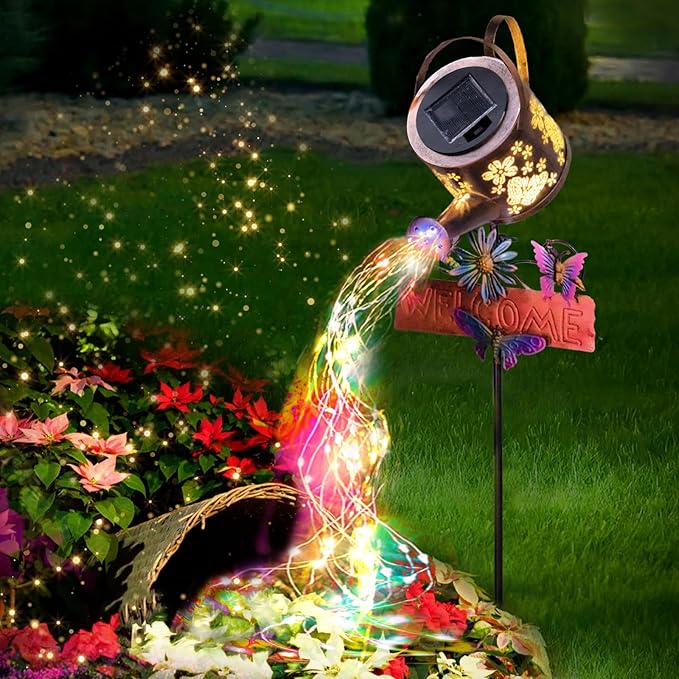 Solar Watering Can Lights, Solar Garden Lights Flower Bed Decor, IP65 Waterproof Outdoor Garden Decor, Garden Gifts for Women Mom Grandma