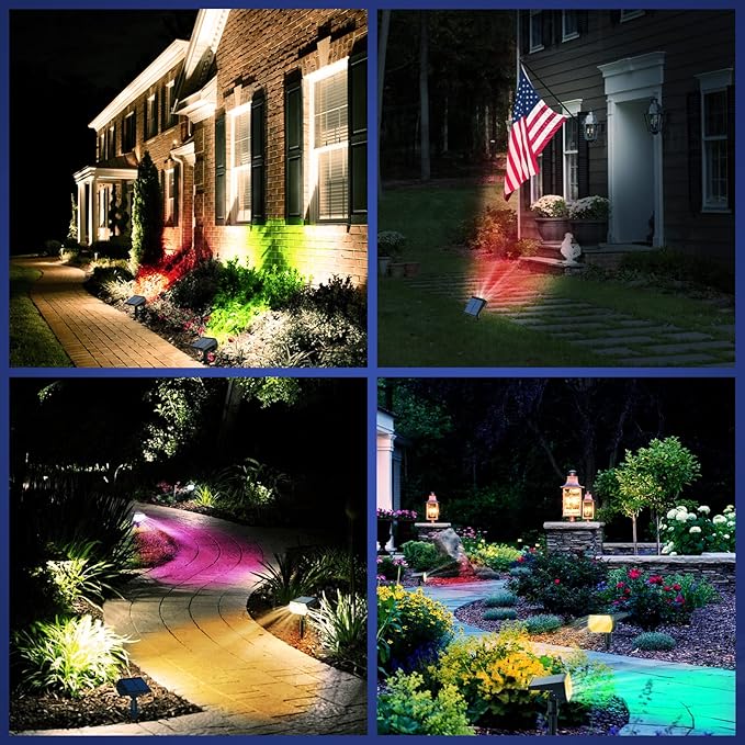4-Pack Solar Spotlights, Landscape Lights