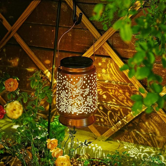 Hummingbird Solar Lanterns Outdoor Waterproof Large Solar Lantern with 2000mAh Battery, Solar-Powered Garden Decor for Yard, Patio, Backyard - Birthday Mothers Day Gifts for Women, Mom, Grandma