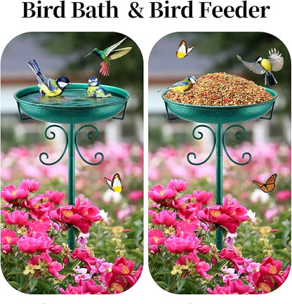 Freestanding Bird Bath, Heavy-Duty Metal