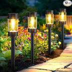 12-Pack Solar Landscape Lights for Driveway