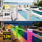 6-Pack Bright Solar Post Cap Lights for Patio, LED