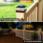 4-Pack Black Solar Deck Post Lights, Outdoor LED Caps