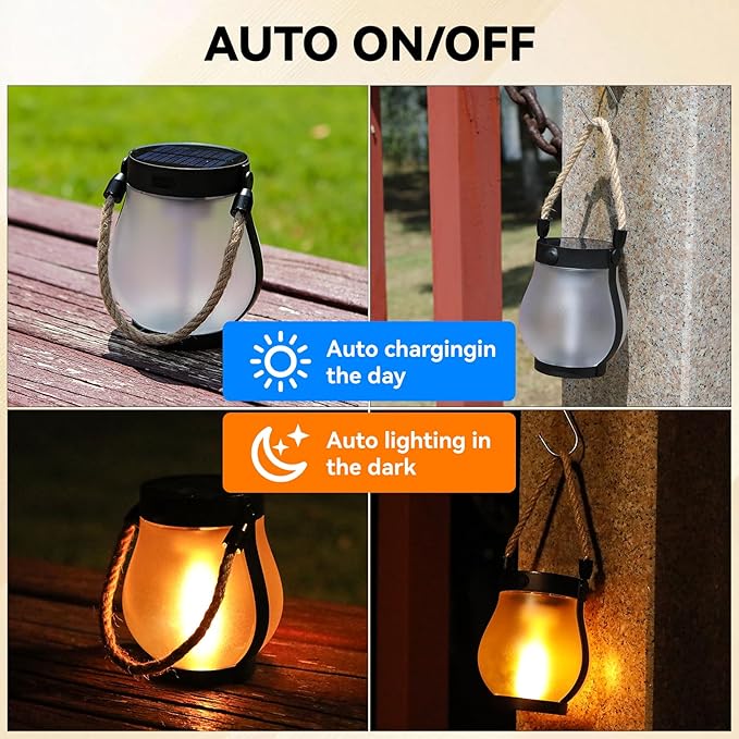 Courtyard Solar Lantern Set 2-Pack, Metal Backyard Lighting