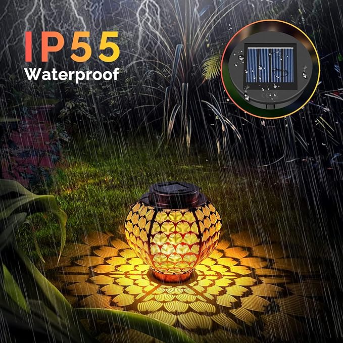 ELUTENG Solar Light Replacement Top 4 Pack (Top Size 3.15 inch, Bottom Size 2.83 inch) LED Solar Lantern Light Lids Outdoor Waterproof Replacement Solar Light Tops Warm White LED