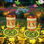 2-Pack Hummingbird Solar Lanterns, Waterproof LED Backyard Lights