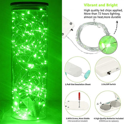 15-Pack 6ft Christmas LED String Lights, Waterproof Timer Lights