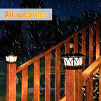 8-Pack Black Yard Post Cap Lights, Solar LED