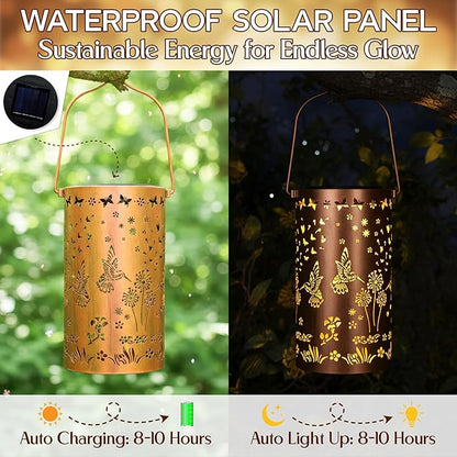 FLAGWIX Sympathy Gifts for Loss of Loved One - Memorial Solar Lanterns Outdoor Waterproof Decor - Hummingbird Gifts for Women, Bereavement Memorial Gift for Mom Grandma, Decorative Lantern for Garden