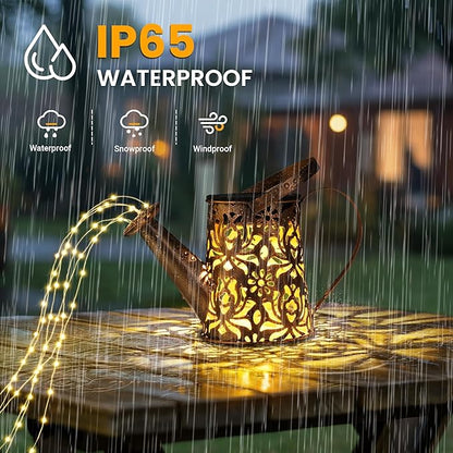Solar Lights Outdoor Decor, Perfect Gardening Gift for Mom Women Grandma, Thoughtful Birthday Present, Hanging Lanterns Watering Can Lights for Garden, Yard, Porch, Patio Backyard Decoration