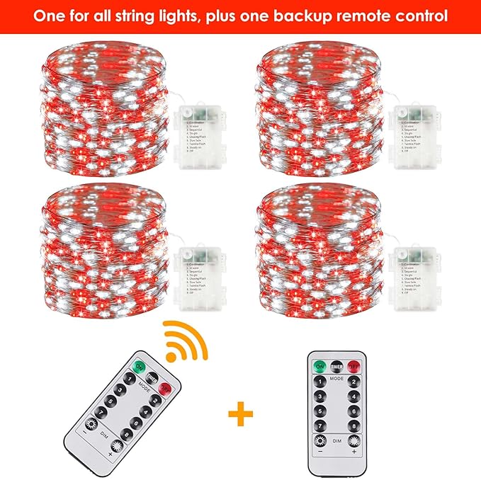 Christmas String Lights, 33ft 100 LED Waterproof Twinkle Lights