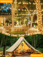 2-Pack 200 LED Christmas Fairy Lights, 8-Mode Waterproof