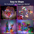 2-Pack Christmas String Lights, 4ft 50 LED Waterproof Twinkle Lights