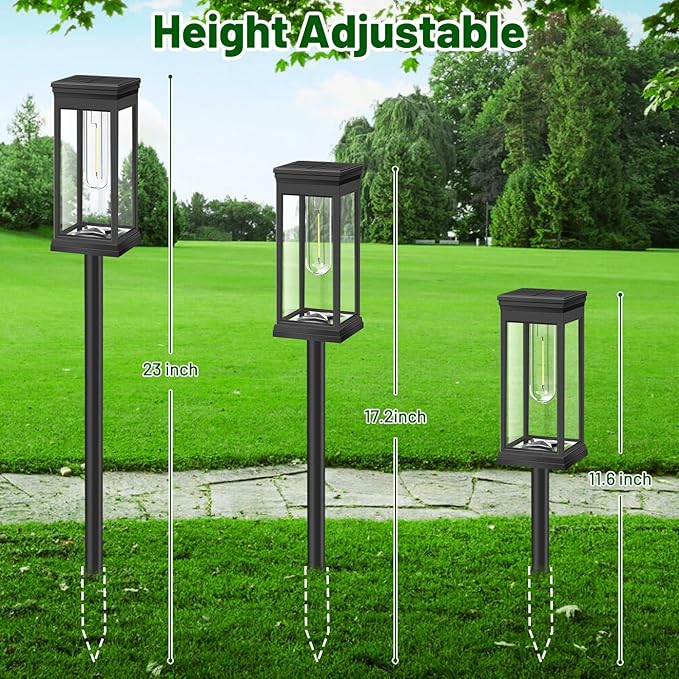 BesLowe Upgraded Solar Pathway Lights Outdoor, 8-Pack Large LED Solar Light Outdoor Waterproof, Super Bright Outside Lights for Yard, Sun-Powered Landscape Lighting for Garden Walkway, Cool White