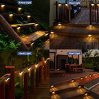 24-Pack Solar Deck Lights, Brown Waterproof LED