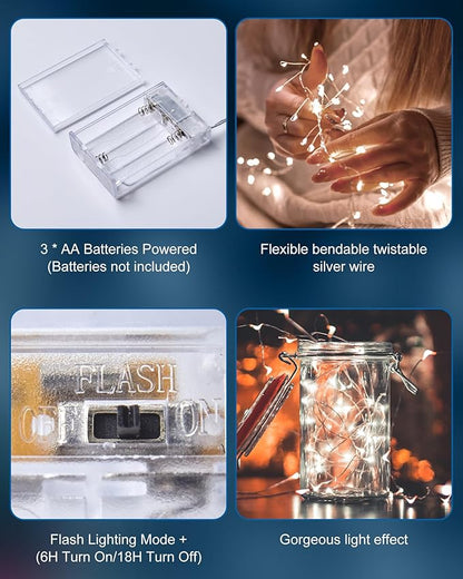 Christmas Fairy Lights, 60 LED Battery Twinkle Lights