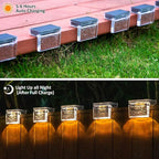 8-Pack Solar Deck Step Lights, Warm White Waterproof