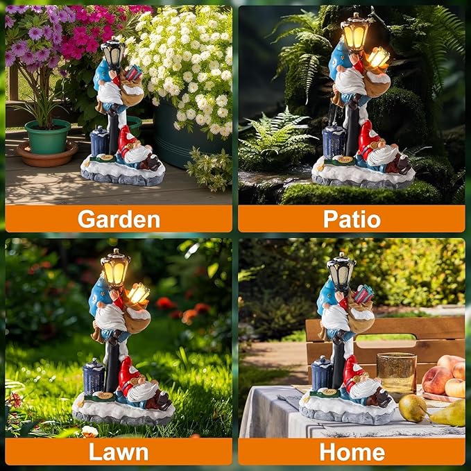 Gnome Solar Lawn Figurine Light, Waterproof